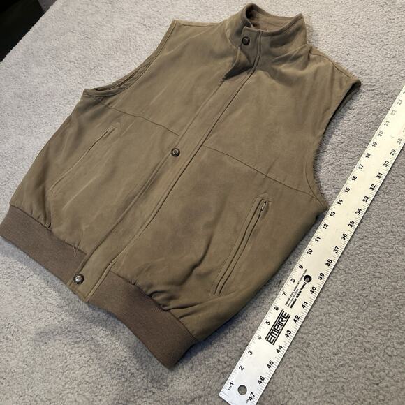 Tehama Clint Men's M Brown Faux Suede Vest Zip Front Western Golf Core Outdoor - Picture 1 of 7